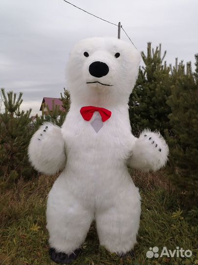 Ростовая кукла Белый Мишка поздравление