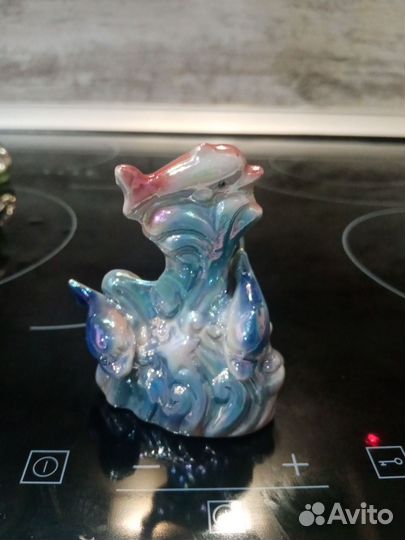 Статуэтка фарфор СССР гжель. Дельфины