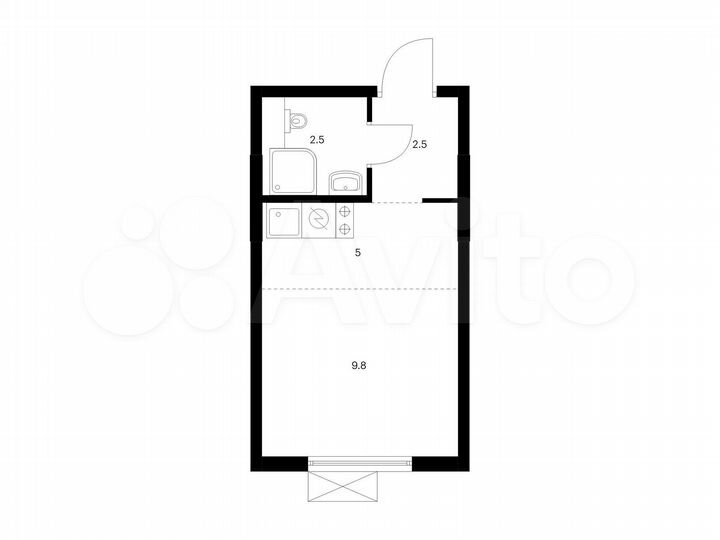 Квартира-студия, 19,8 м², 7/16 эт.