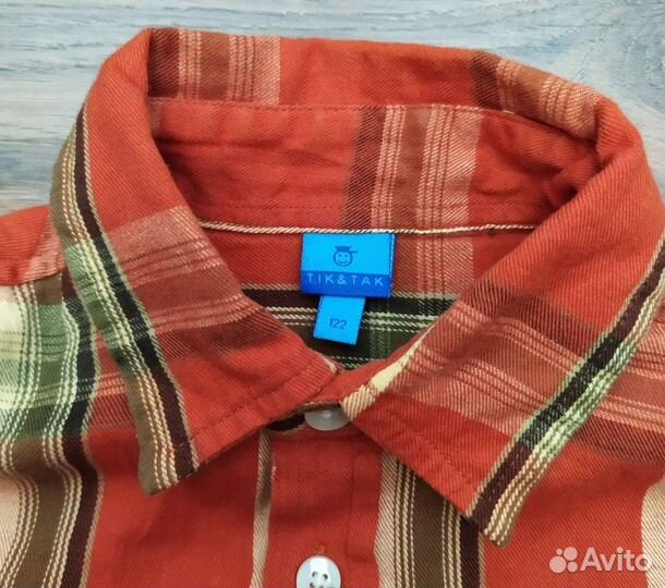 H&M. 122 Рубашка фланелевая в клетку