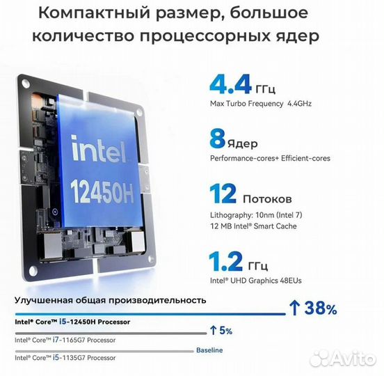 Beelink SEi12, Intel i5 12450H, DDR4 16Gb, SSD 500