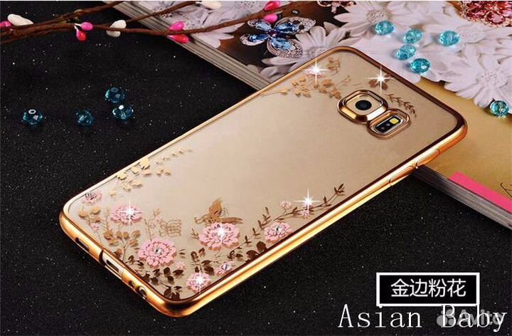 Чехол силиконовый со стразами Samsung