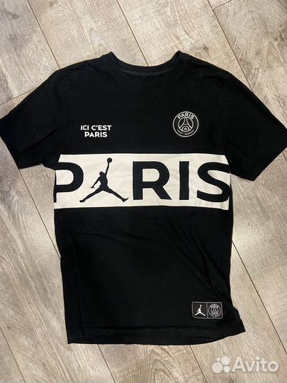 Nike Air Jordan x PSG Wordmark черная футболка