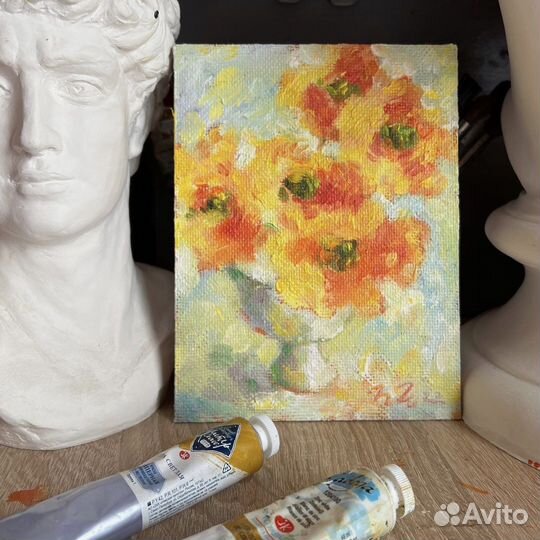 Картина маслом натюрморт цветы