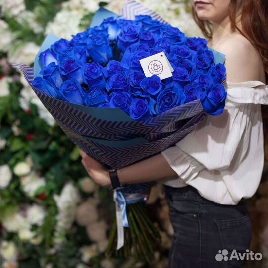 Синие розы Доставка цветов