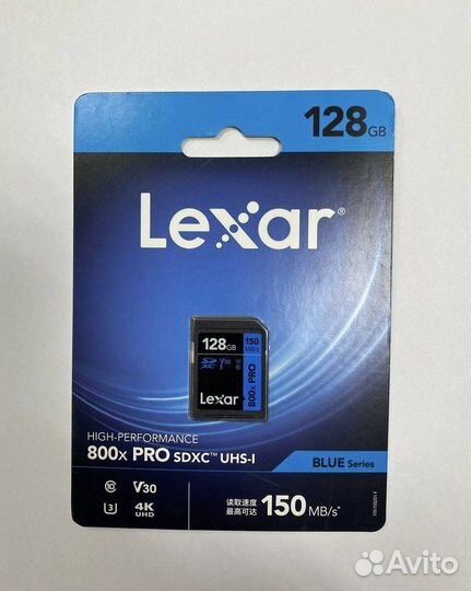 Карта памяти Lexar SD 800X Pro, 128 гб класс 10