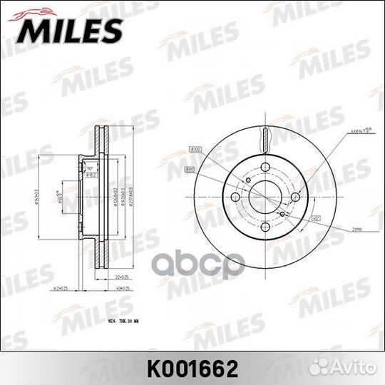 Диск тормозной toyota carina/caldina/corona пер