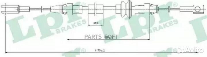 LPR C0368B Трос ручного тормоза renault master 98