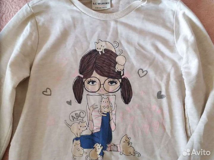 Вещи пакетом на девочку 8-10 лет за 1000