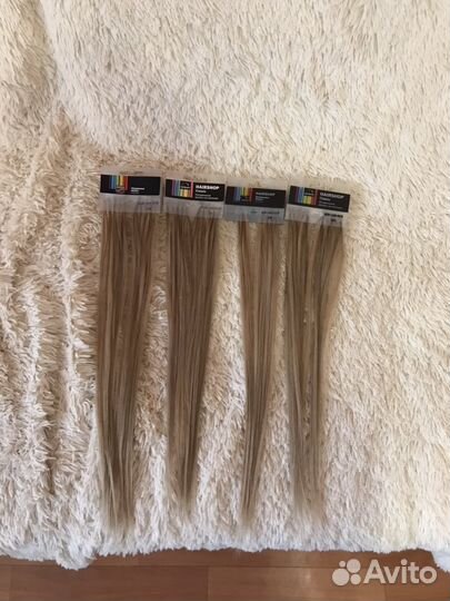 Волосы на капсулах, блонд