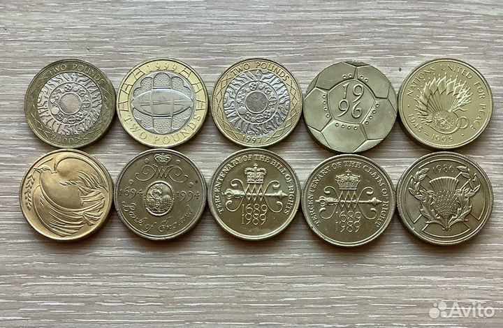 Великобритания 2 фунта, 1 фунт, 50 пенсов, наборы