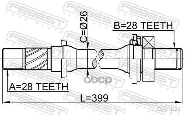 Полуось правая Mazda 6 GG 02-08 0512-6GG Febest