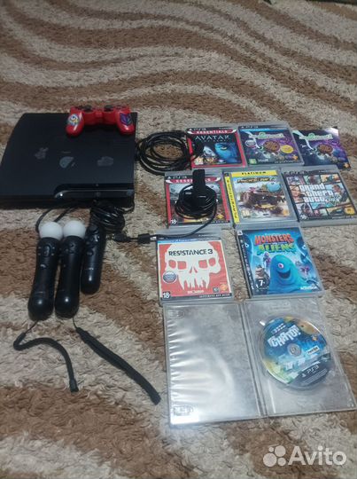 Игровая приставка ps3 super slim прошитая