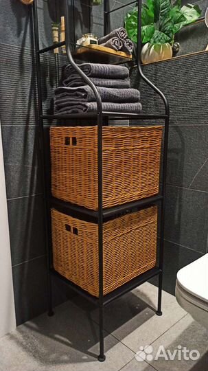 Корзина плетеная из бумажной лозы