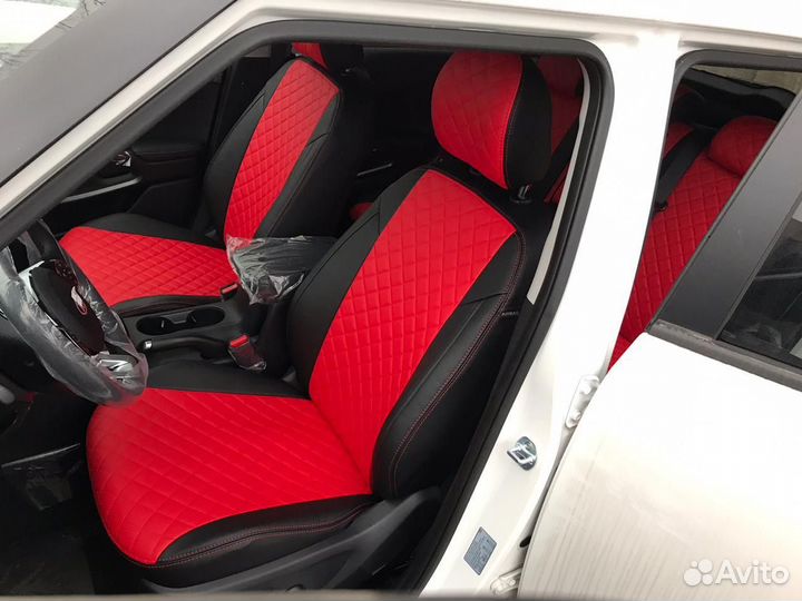 Чехлы KIA Soul Экокожа ромб Автопилот