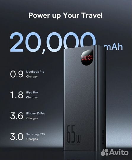 Powerbank Baseus 65W 20000mAh