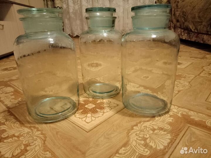 Бутыль с притёртой пробкой, 3 литра, стекло