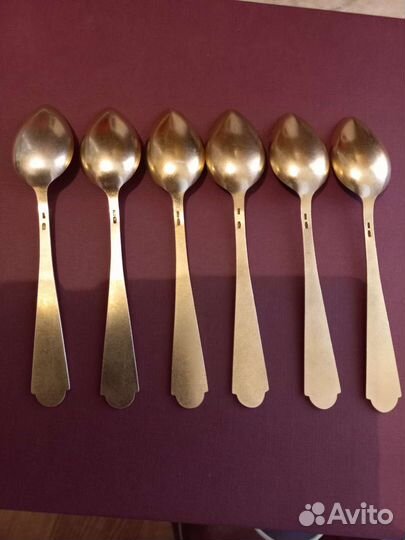 Серебряные чайные ложки, набор Незабудки