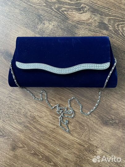 Клатч жеснкий синий