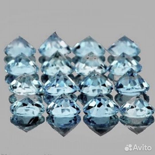 Аквамарин натуральный 1,08Ct 2,5мм 20шт Круг