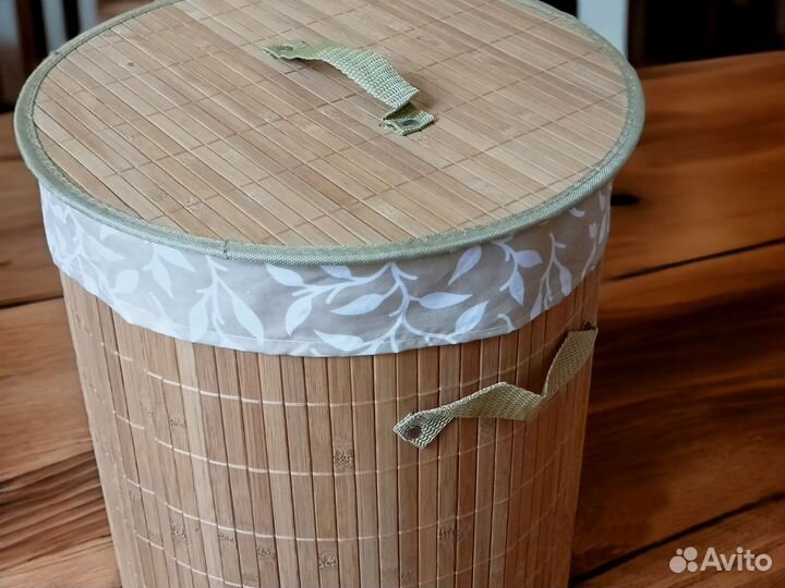Корзина для белья для хранения складная бамбук