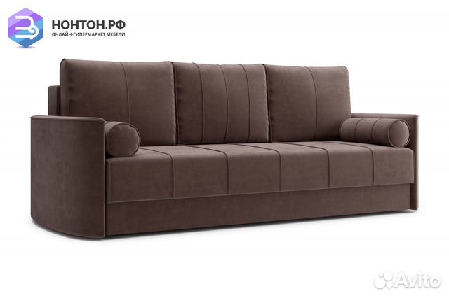 Диван еврокнижка Колибри 3-х местный коричневый