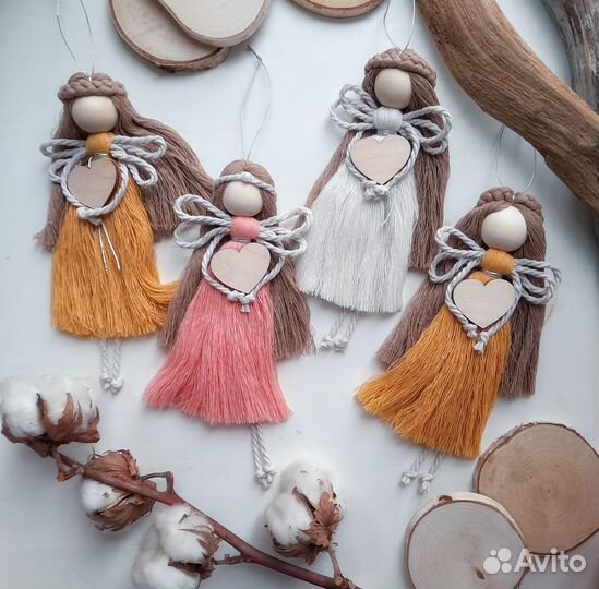 Ангел оберег макраме. Новогодний ангел