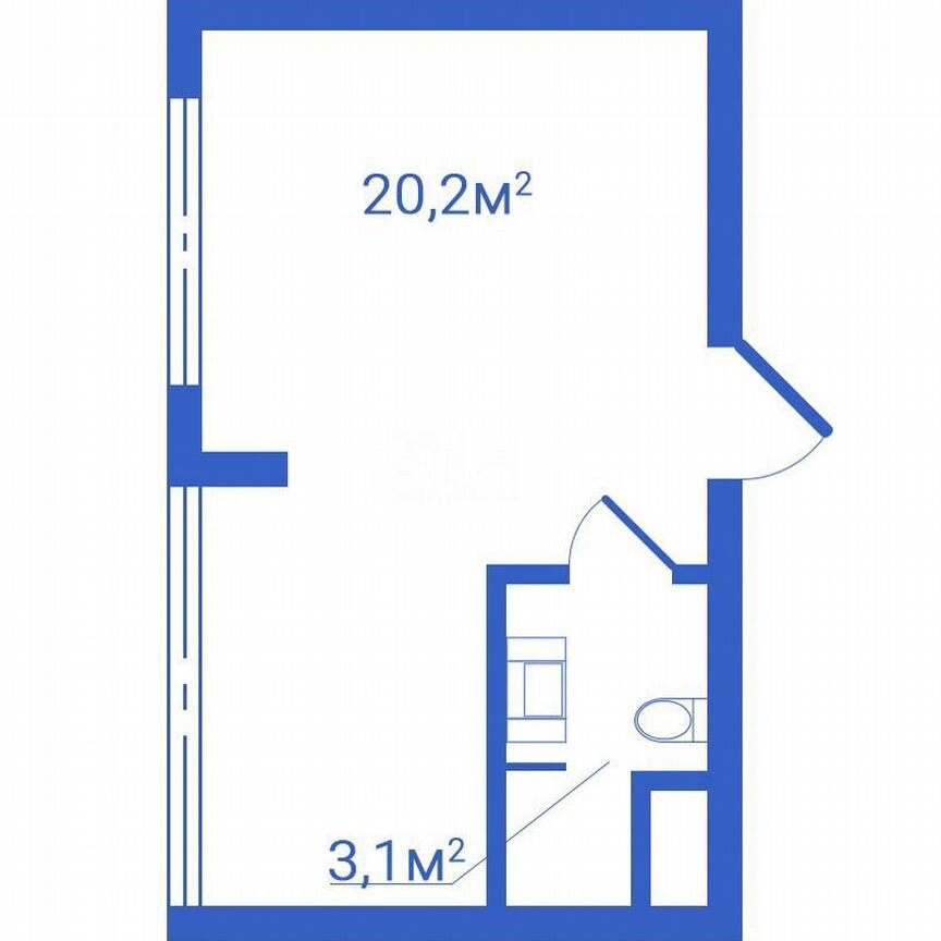 Апартаменты-студия, 23,3 м², 5/7 эт.