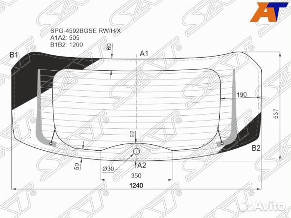 Стекло заднее LADA vesta sport