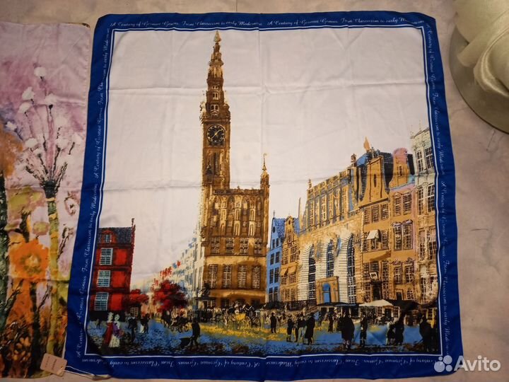 Платки-картины шелк натуральный