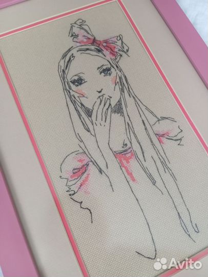 Картина Вышивка крестом девушка ручная работа