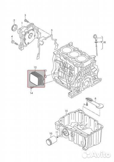 Радиатор масляный Skoda Octavia A7 2014-2020 CJZ