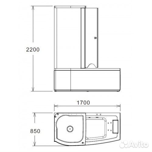 Ванна Gemy G8040 B L