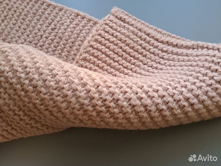 Шапка женская вязаная бини снуд комплект бежевый