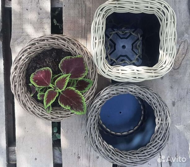 Кашпо из ротанга