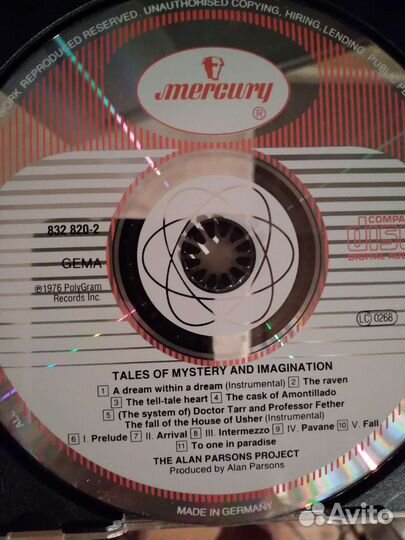 CD. The Alan Parsons Project 1976