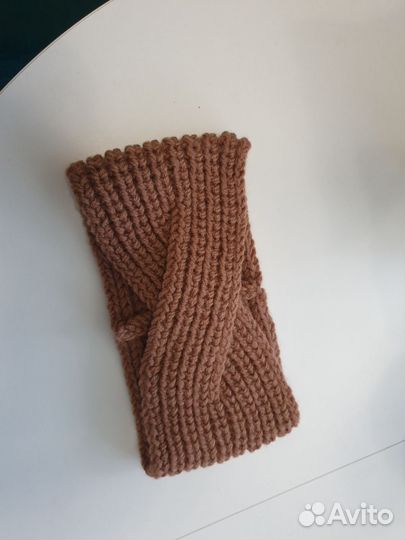 Повязка вязаная для волос чалма