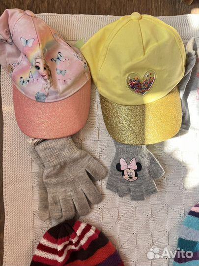 Шапка, шарф, кепка, варежки 4-6 лет, девочка