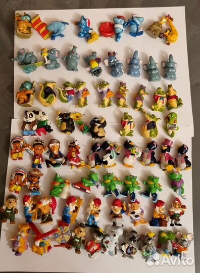 Игрушки киндер 90х крокодилы, бегемоты, слоны