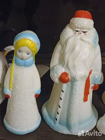 Дед мороз и снегурочка СССР пластик