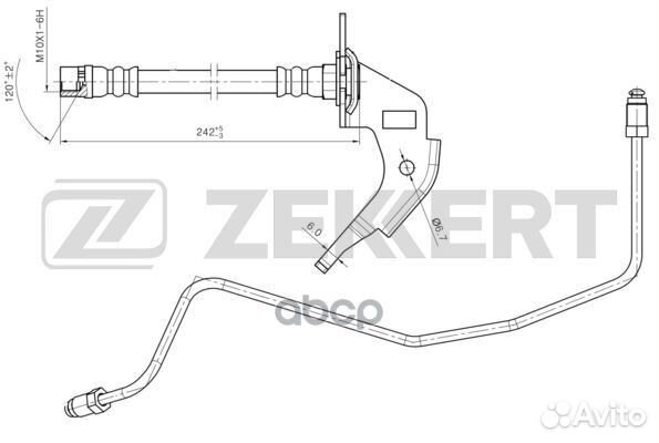 Шланг тормозной задний левый Opel Astra F G H