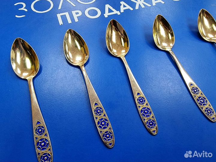 Ложки позолоченные серебро