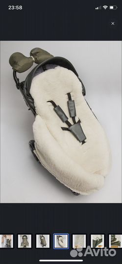 Зимний конверт в коляску из овчины