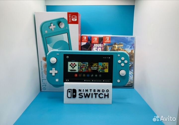 Nintendo switch lite прошитая новая + много игр