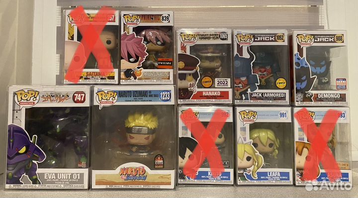 Funko pop Evangelion, Samurai Jack, Fairy Tail