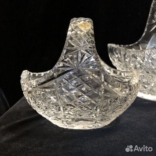 Конфетницы корзины. Хрусталь. Польша