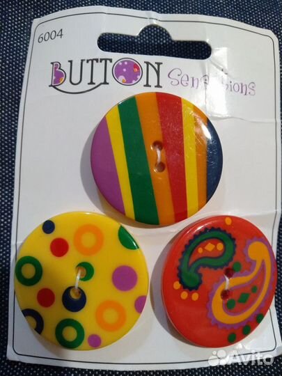 Новый набор из 3 ярких пуговиц