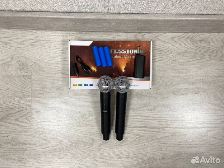 Микрофон караоке 2 шт беспроводной студийный для ж