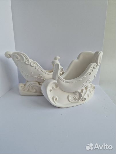 Сани - Кашпо из гипса