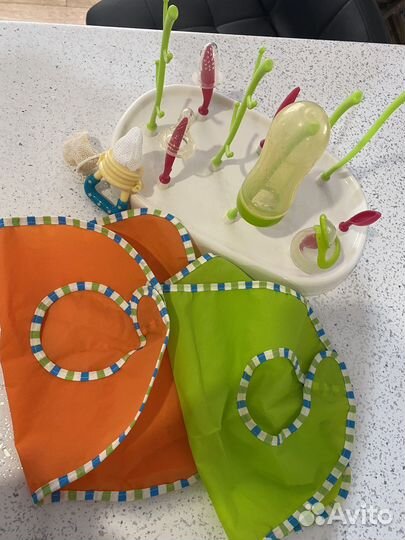 Подставка для сушки, ниблер, бутылочка с ложкой